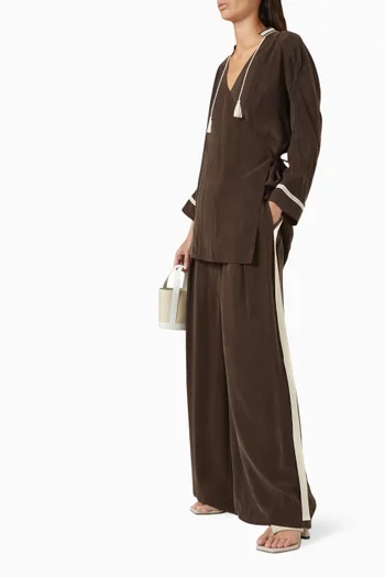 Tassel Wrap Top in Cupro