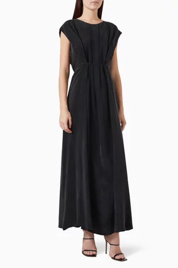 Belted Maxi Dress in Cupro
