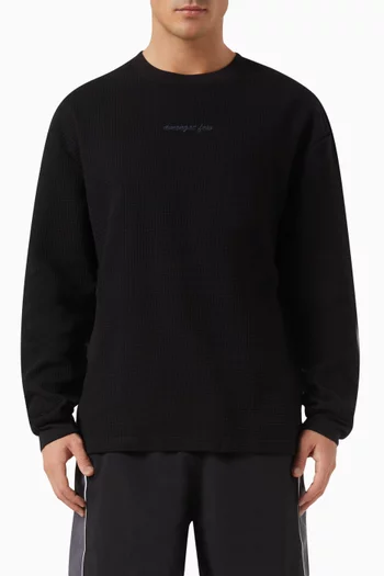 Waffle Long-sleeve T-shirt in Cotton