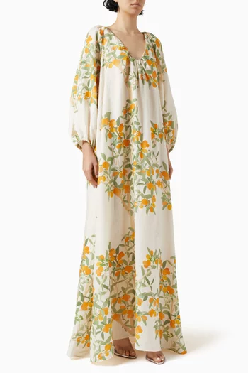 Georgio Floral-print Maxi Dress in Linen