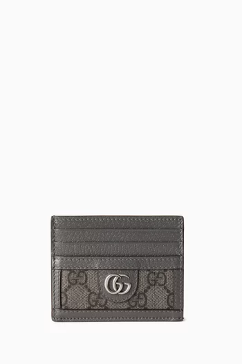 Ophidia GG Card Case in Supreme Canvas