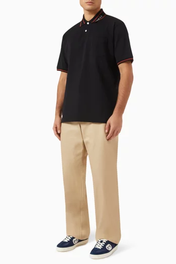 تي شيرت بولو بشعار الماركة الجاكار قطن بيكيه