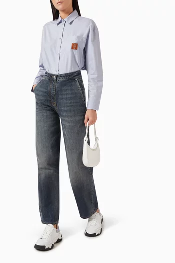 Wide-leg Jeans in Cotton-denim