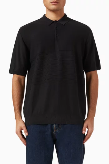 Grid Polo Shirt in Knit