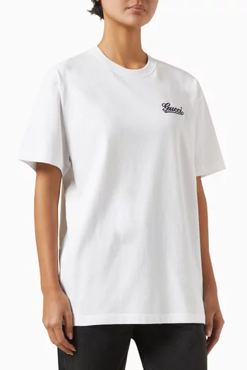 Embroidered Logo T-shirt in Cotton Jersey