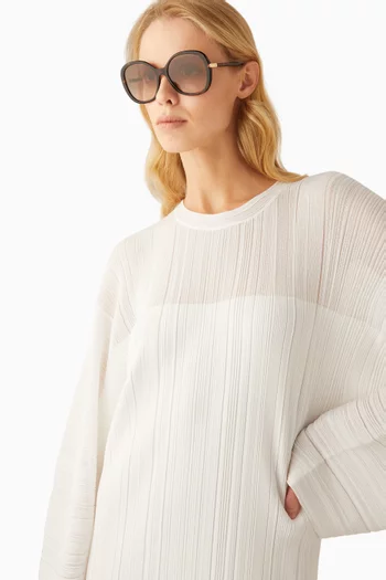  نظارة شمسية بتصميم كبير بإطار مربع بلون متدرج أسيتات حيوي