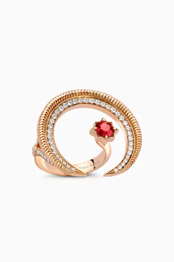 Colours Of Love Hilal Crescent Ruby & Diamond Ring in in 18kt Rose Gold