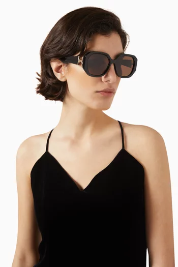 نظارة شمسية دائرية بإطار أسيتات معاد تدويره