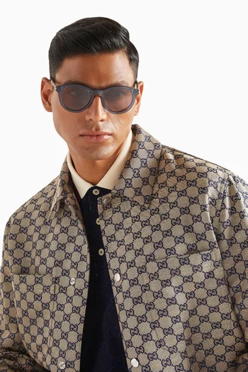 نظارة شمسية بيضاوية بإطار أسيتات معاد تدويره