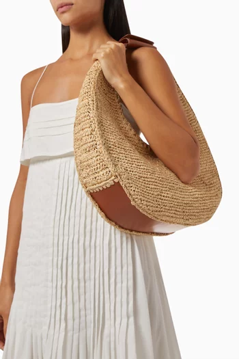 Large Moon Bag in Raffia
