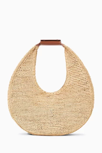 Large Moon Bag in Raffia