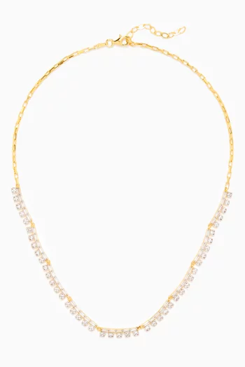 Crystal Necklace in 24kt Gold-plated Sterling Silver