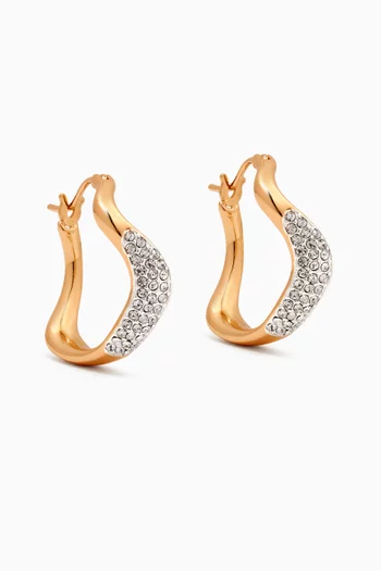 Mini Astin Pave Earrings in 18kt Gold-plated Metal
