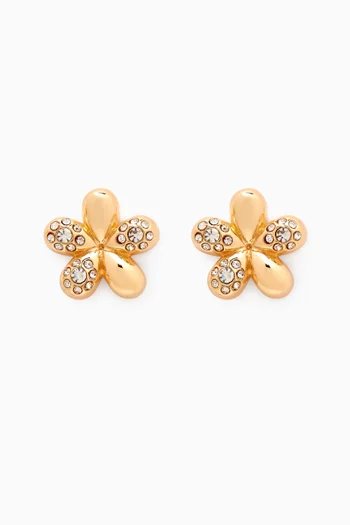 Malo Crystal Mini Stud Earrings in 18kt Gold-plated Metal