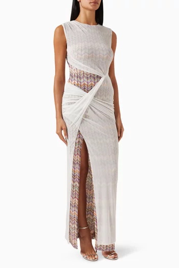Zigzag Sequin-embellished Maxi Dress