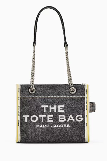 The Small Chain Tote Bag in Denim