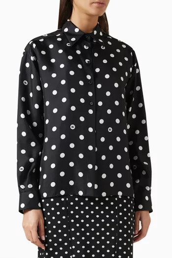 Polka-dot Shirt in Silk Twill