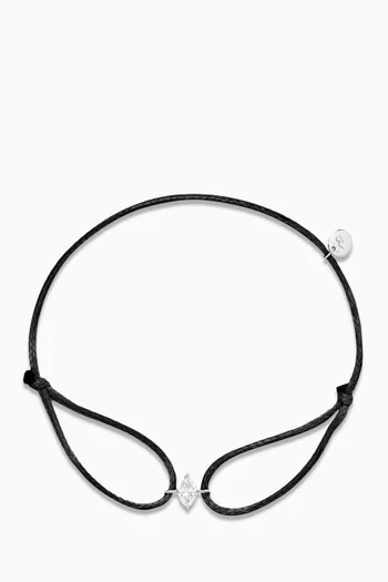 سوار لايك أدياموند بتصميم خيط مرصع بماسة ماركيز ذهب أبيض عيار 18