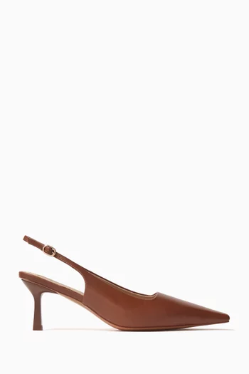 Closed-toe 60 Sling-back Pumps in Leather