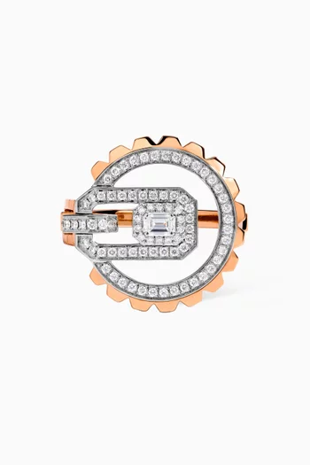 Empire Diamond Ring in 18kt Rose & White Gold