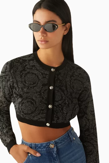 نظارة شمسية بإطار بيضاوي أسيتات