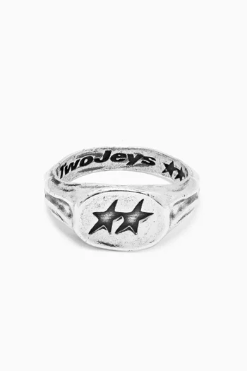 Superstar Signet Ring in Silver-plated Brass