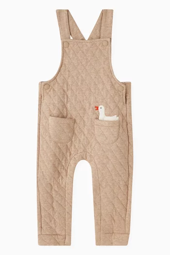 Quilted Dungarees in Cotton-Blend