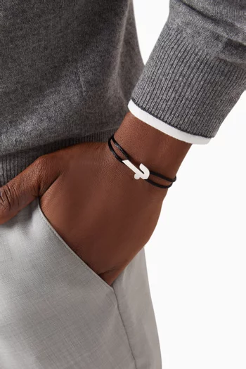 Arabic Letter 'Jeem' Bracelet in Sterling Silver