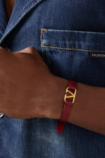 Valentino Garavani VLOGO Signature Bracelet in Leather