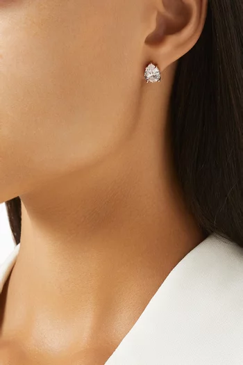 Pear-cut CZ Stud Earrings in 18kt Rose-gold Brass