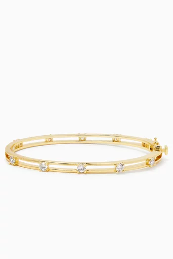 Round-cut Bangle in 14kt Gold-plated Brass