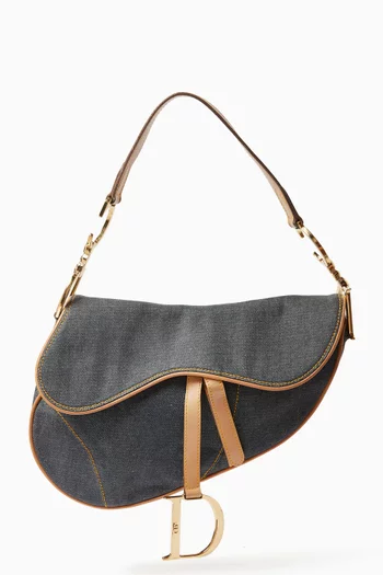 Galliano Saddle Bag in Denim & Leather
