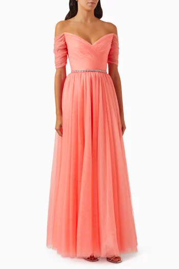 Zinnia Off-shoulder Gown in Tulle