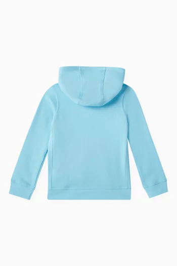 كنزة بغطاء رأس وطبعة شعار الماركة صوف من تشكيلة الملابس الرياضية