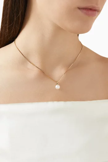 Martha N°1 Diamond & Freshwater Pearl Necklace in 9kt Gold