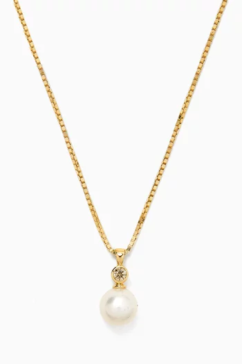 Martha N°1 Diamond & Freshwater Pearl Necklace in 9kt Gold