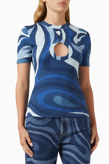 Pucci P Marmo-print T-shirt in Cotton