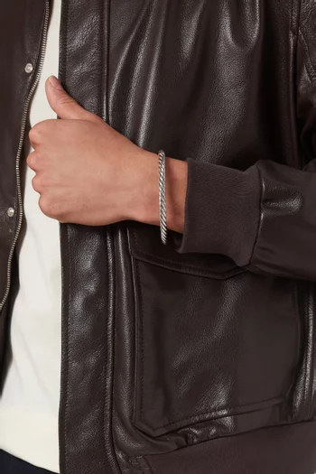 Cable Cuff Bracelet in Sterling Silver