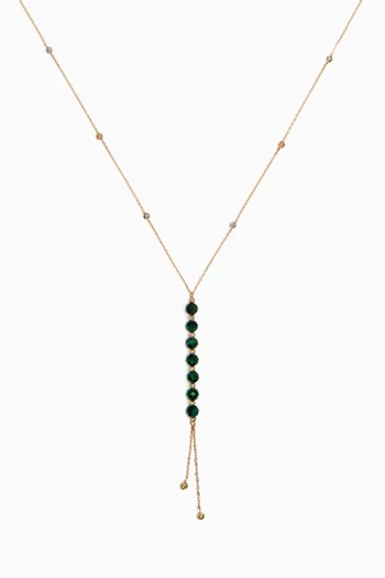 Lilian Beaded Lariat Necklace in 18kt Gold