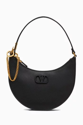 Valentino Garavani's VLOGO Signature Mini Hobo Bag in Grainy Leather