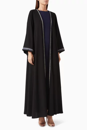 Embroidered Abaya Set in Crepe