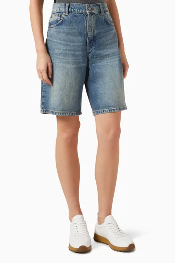 Wide-leg Shorts in Denim