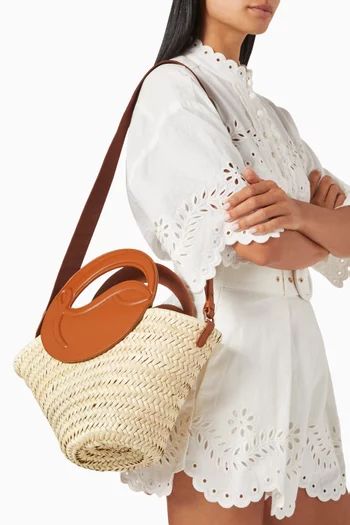 Small Biloumoon Basket Bag in Raffia