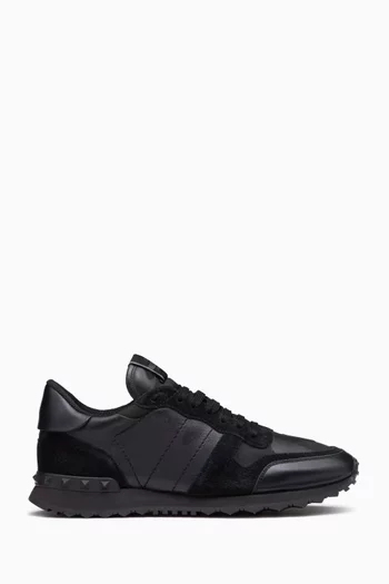 Valentino Garavani Camouflage Sneakers in Canvas and Leather
