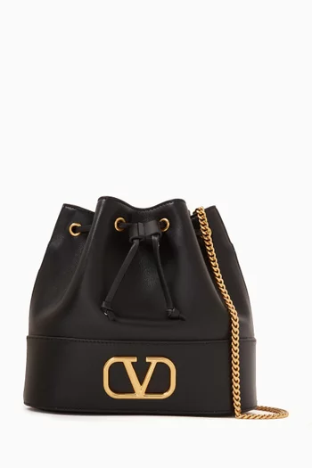 Valentino Garavani VLOGO Signature Mini Bucket Bag in Nappa Leather