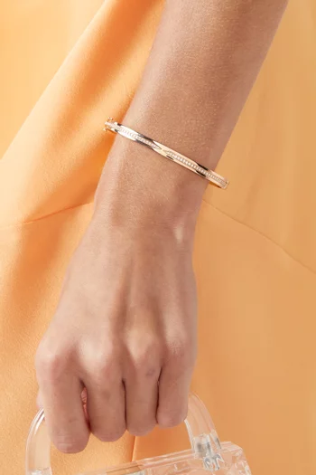 سوار بي.زيرو 1 مرصع بماس بافيه ذهب وردي عيار 18