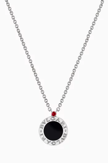 Save The Children Onyx & Ruby Necklace in Sterling Silver