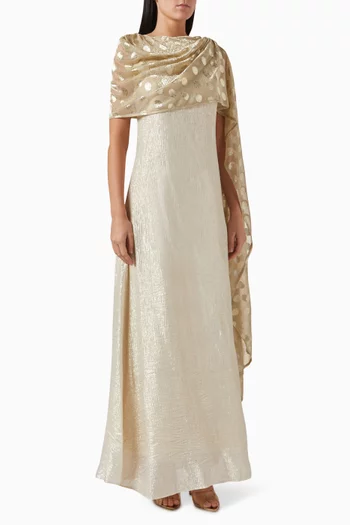 Amal Embellished Cape Gown