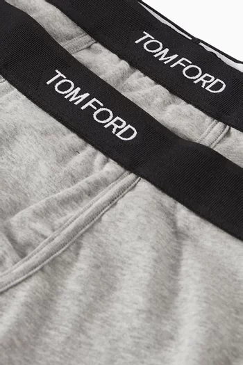 Logo Boxer Briefs in Cotton, Pack of 2