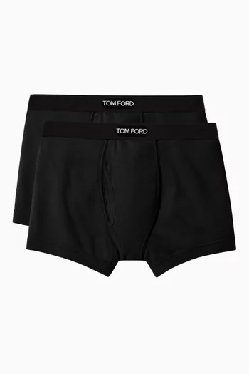Logo Boxer Briefs in Cotton, Pack of 2
